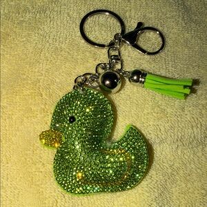 Sparkling Green Duck Keychain